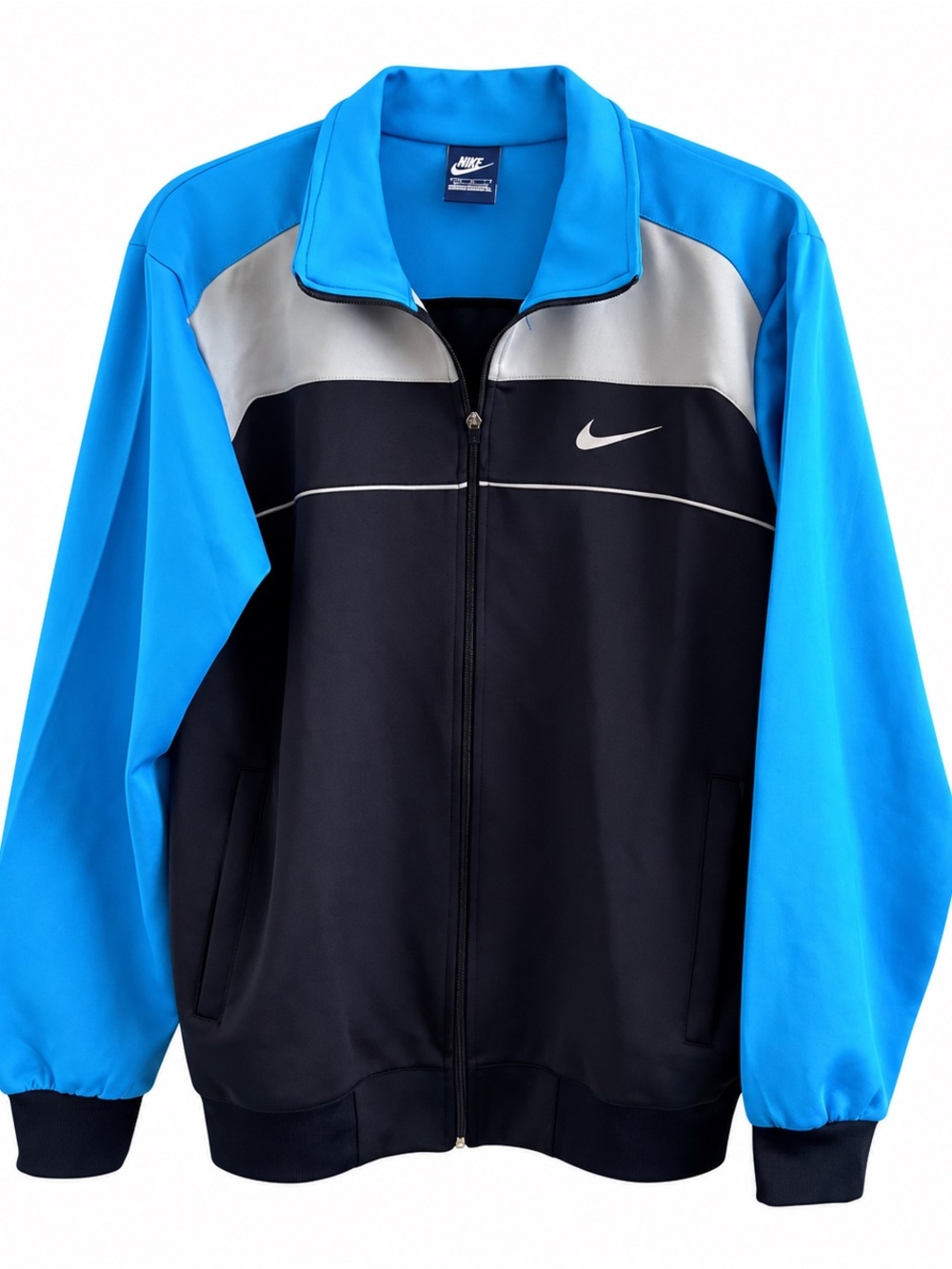 Nike XXL Men’s Blue Black Gray Colorblock Full Zip Track Jacket